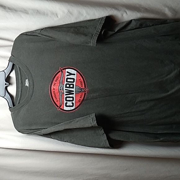 Men's NWOT Justin 3XL Cowboy shirt in gray & red. - Picture 1 of 4